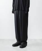 画像をギャラリービューアに読み込む, ATTACHMENT アタッチメントのCU/PE FIBRIL SATIN EASY TROUSERS - BLACKの公式通販サイトsession福岡セレクトショップ
