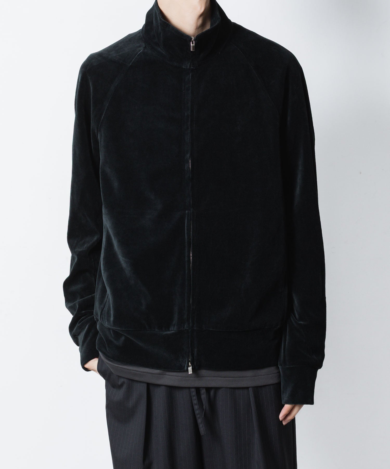 ATTACHMENT アタッチメントのCO/PE VELOR JERSEY TRACK JACKET - BLACKの公式通販サイトsession福岡セレクトショップ