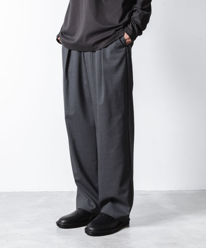 ATTACHMENT アタッチメントのT/W/SI STRETCH GABARDINE 1TUCK EASY TROUSERS - S.GRAYの公式通販サイトsession福岡セレクトショップ
