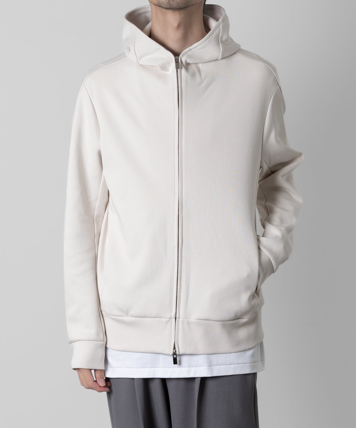 ATTACHMENT アタッチメント-LIMITED-のCO/PE DOUBLE FACE KNIT ZIP UP HOODIE - OFF WHITEの公式通販サイトsession福岡セレクトショップ