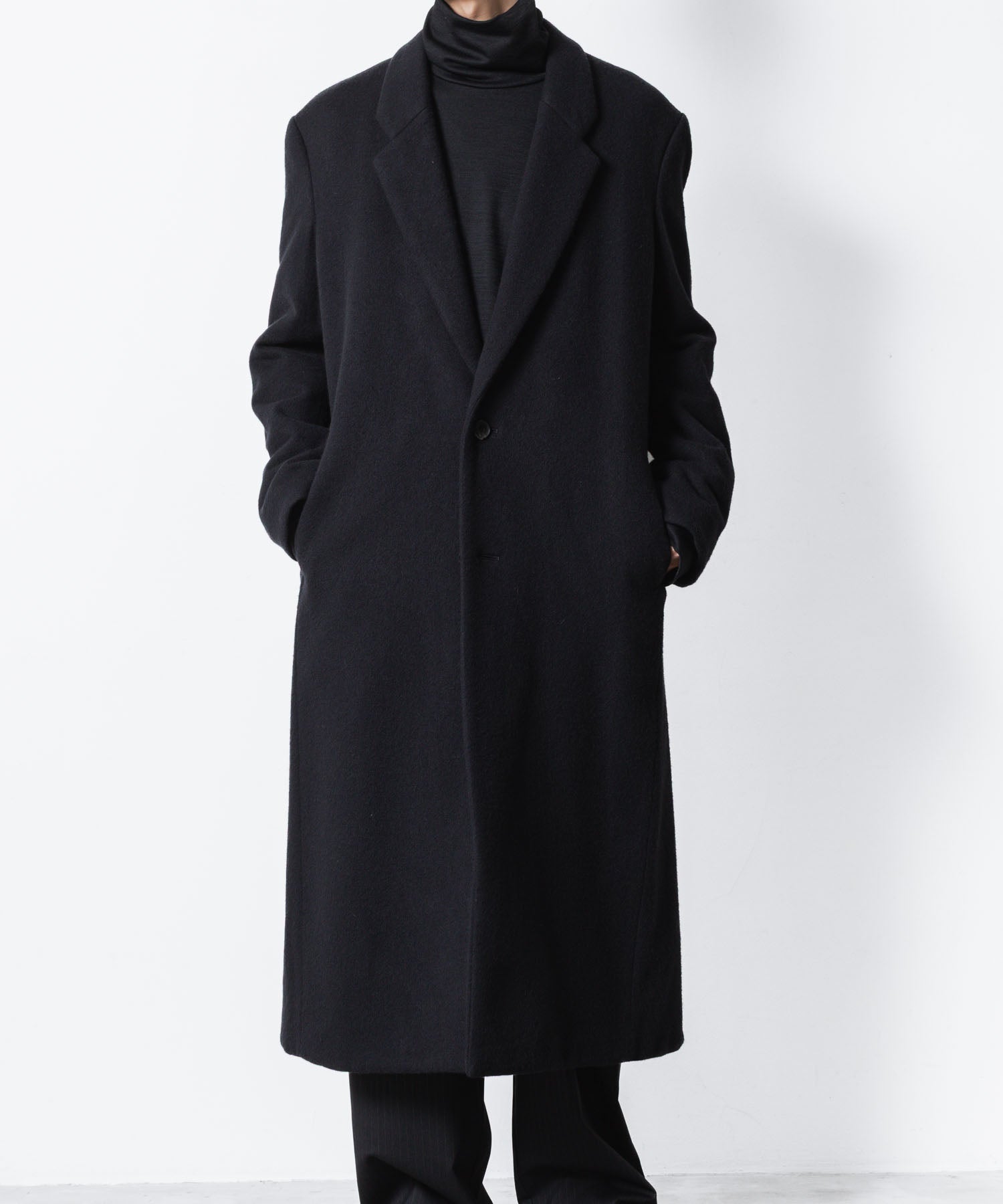 ATTACHMENT アタッチメントのWOOL SHAGGY PADDING CHESTER COAT - BLACKの公式通販サイトsession福岡セレクトショップ
