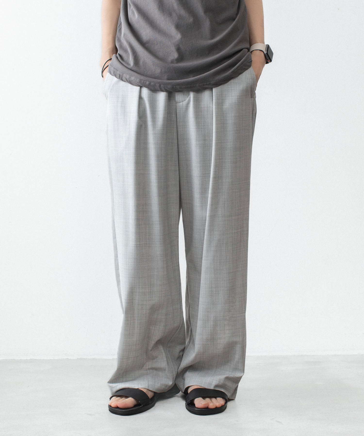 ATTACHMENT /アタッチメント】WO/TA STRETCH TRO 1TUCK WIDE TROUSERS 