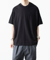 【 VEIN 】100/3 SUEDE JERSEY VESSEL S/S TEE - BLACK