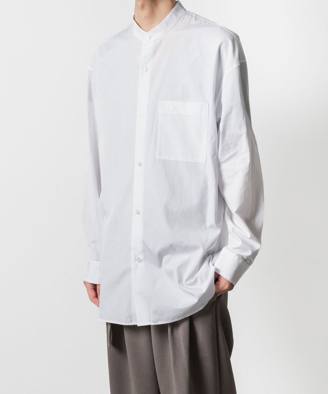 ATTACHMENT アタッチメントの140/2 GIZA BROAD BANDCOLLAR L/S SHIRT - WHITEの公式通販サイトsession福岡セレクトショップ