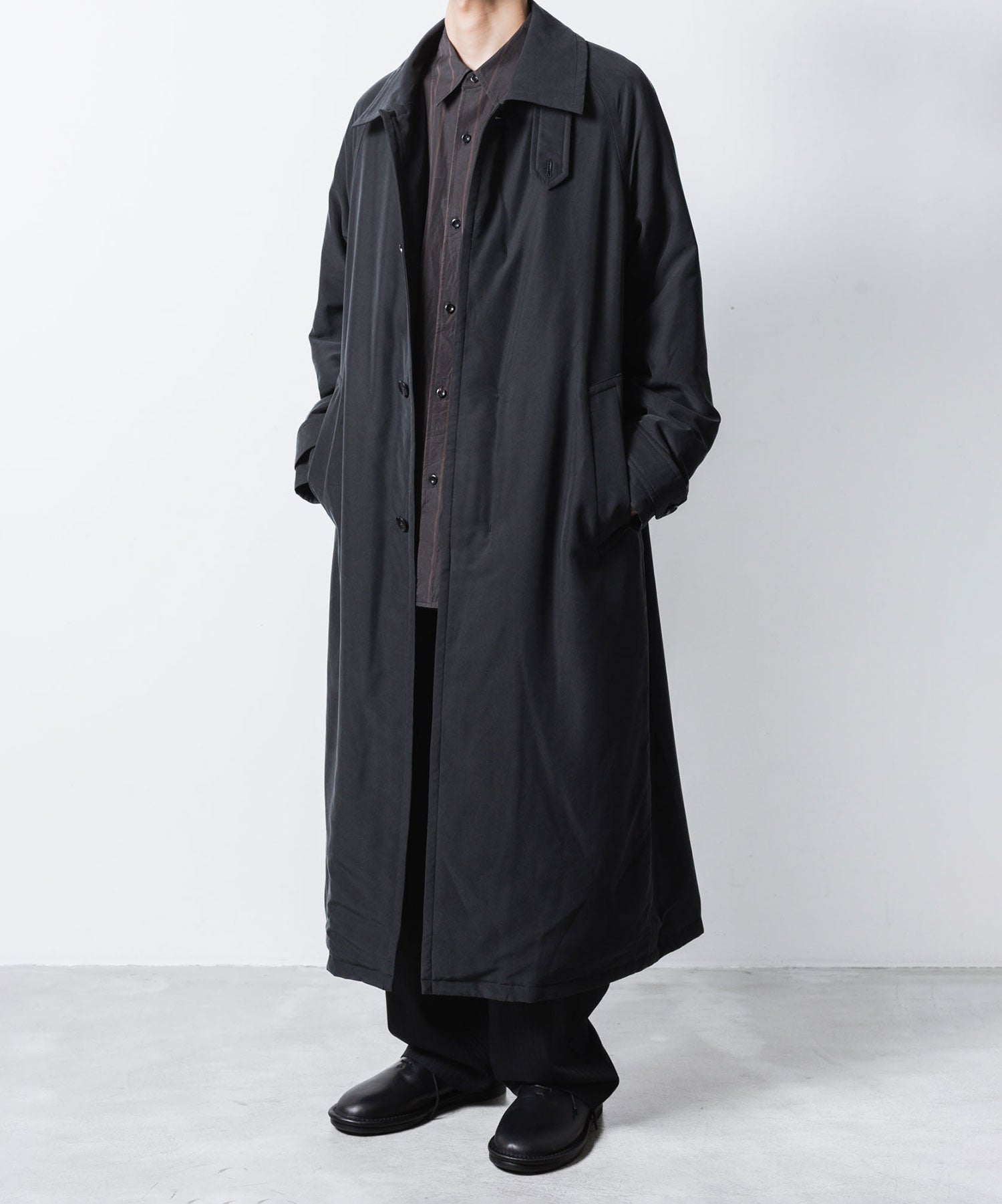 VEIN ヴェインのFIBRIL POPLIN PADDING BALMACAAN COAT - BLACKの公式通販サイトsession福岡セレクトショップ