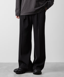 ATTACHMENT アタッチメントのPE STRETCH TWILL BELTED WIDE FIT TROUSERS - BLACKの公式通販サイトsession福岡セレクトショップ