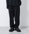【 ATTACHMENT 】PE STRETCH DOUBLE CLOTH BELTED WIDE TAPERD TROUSERS - BLACK