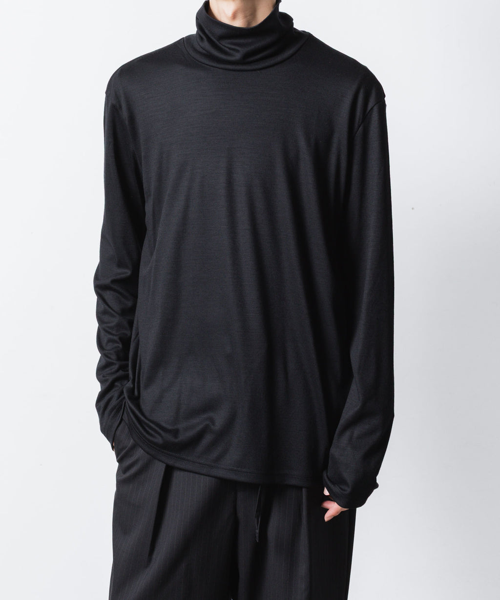 ATTACHMENT アタッチメントの1/60 WOOL SMOOTH HIGH NECK TURTLE L/S TEE - BLACKの公式通販サイトsession福岡セレクトショップ