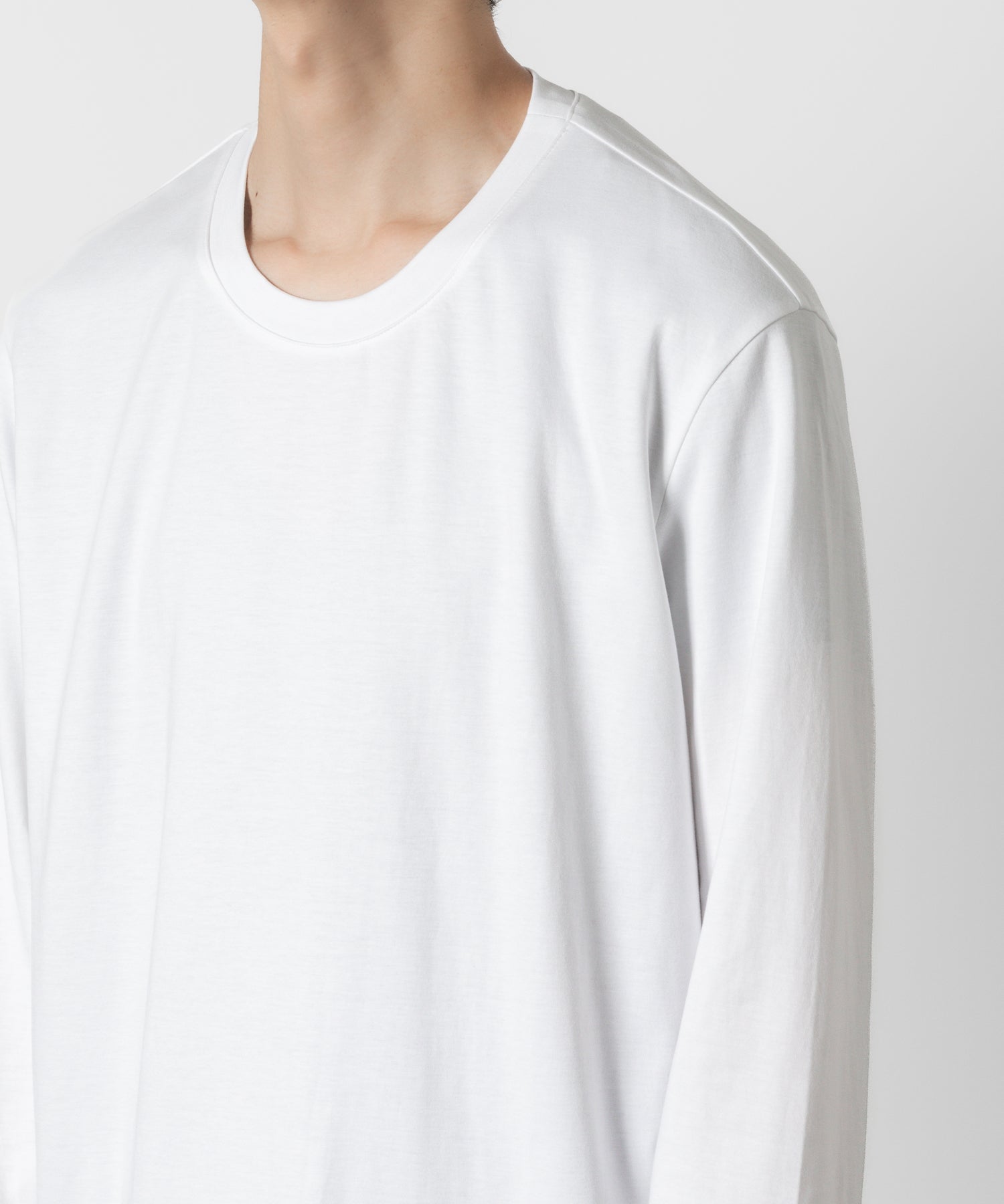 ATTACHMENT アタッチメントのCOTTON DOUBLE FACE SLIM FIT L/S TEE - WHITE  公式通販サイトsession福岡セレクトショップ