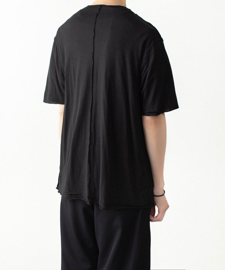ATTACHMENT アタッチメントのCO/CU JERSEY SLIM FIT LAYERED S/S TEE - BLACKの公式通販サイトsession福岡セレクトショップ