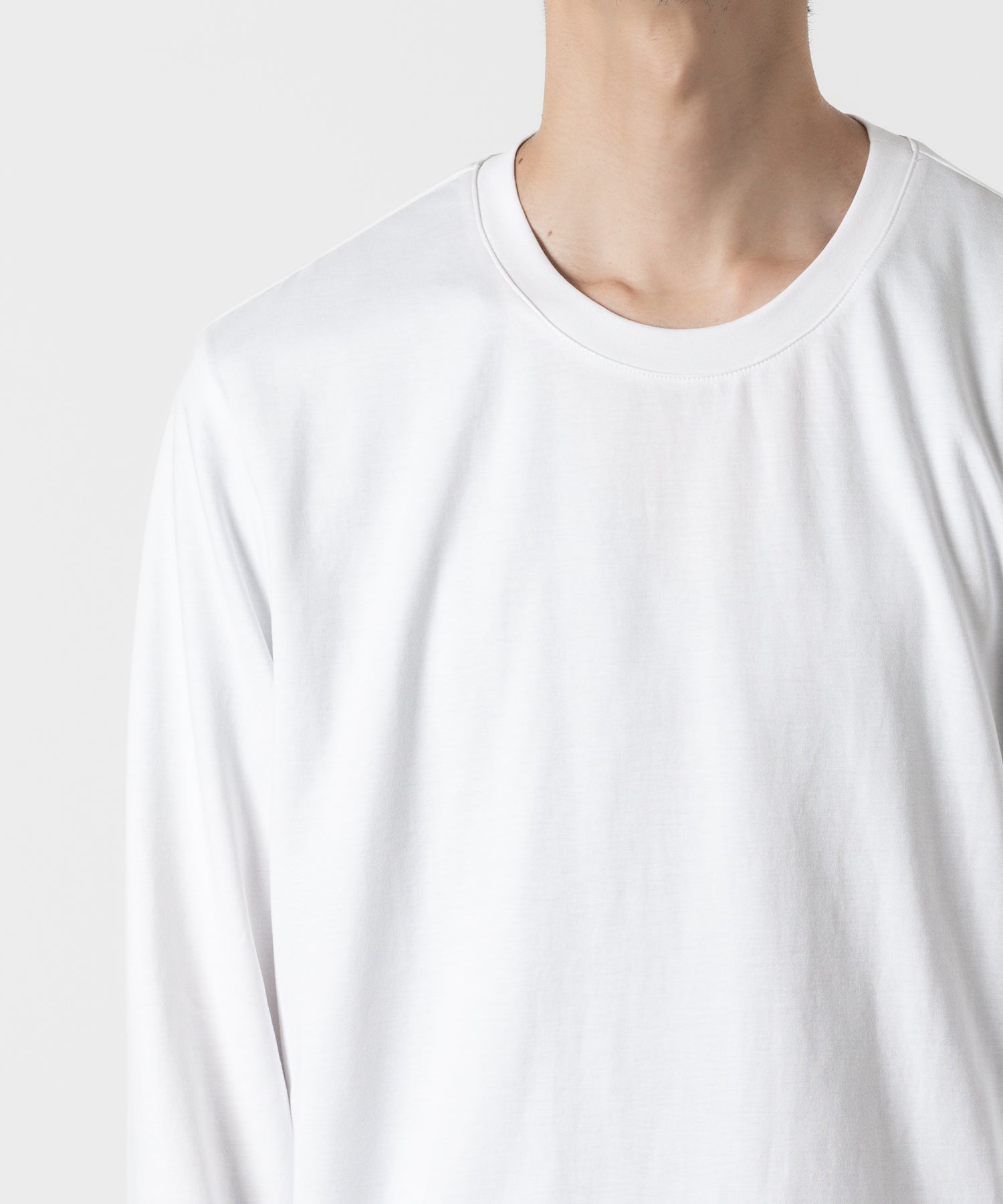 ATTACHMENT アタッチメントのCOTTON DOUBLE FACE SLIM FIT L/S TEE - WHITE  公式通販サイトsession福岡セレクトショップ