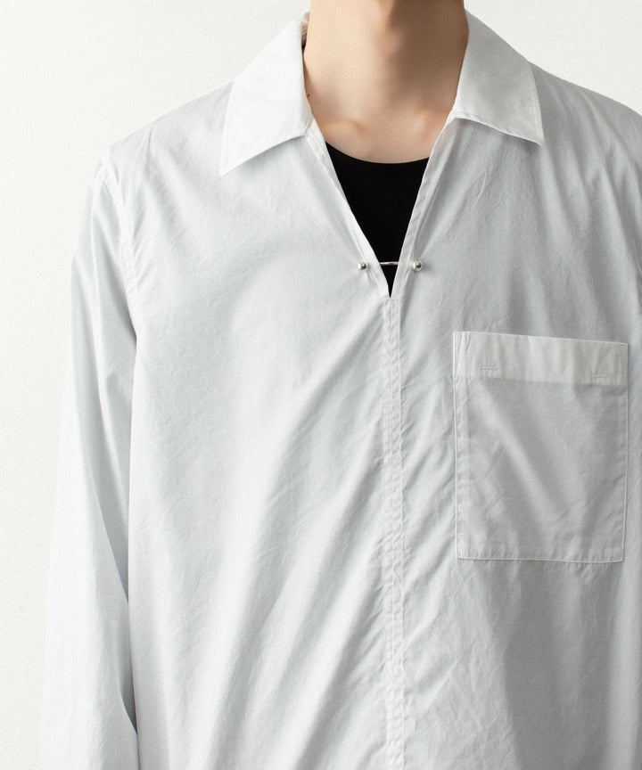 ATTACHMENT アタッチメントの140/2 GIZA BROAD PIERCED L/S SHIRT - WHITEの公式通販サイトsession福岡セレクトショップ