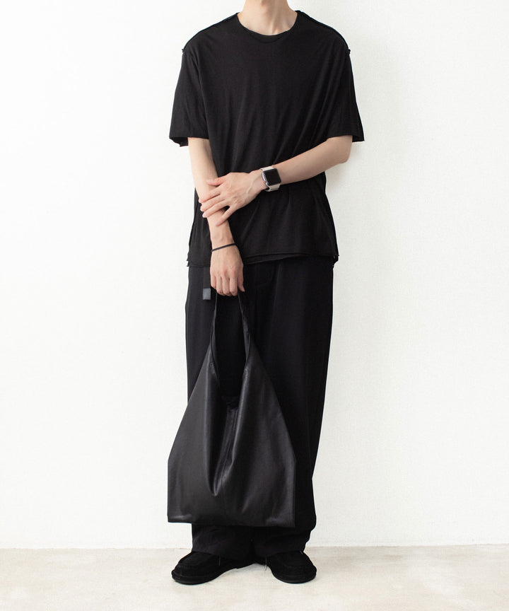 ATTACHMENT アタッチメントのCO/CU JERSEY SLIM FIT LAYERED S/S TEE - BLACKの公式通販サイトsession福岡セレクトショップ