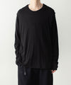 【 ATTACHMENT 】CO/CU JERSEY SLIM FIT LAYERED L/S TEE - BLACK