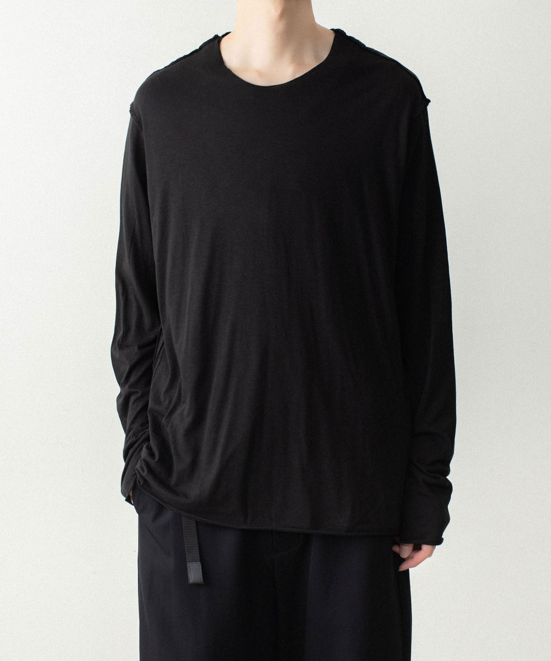 ATTACHMENT アタッチメントのCO/CU JERSEY SLIM FIT LAYERED L/S TEE - BLACKの公式通販サイトsession福岡セレクトショップ