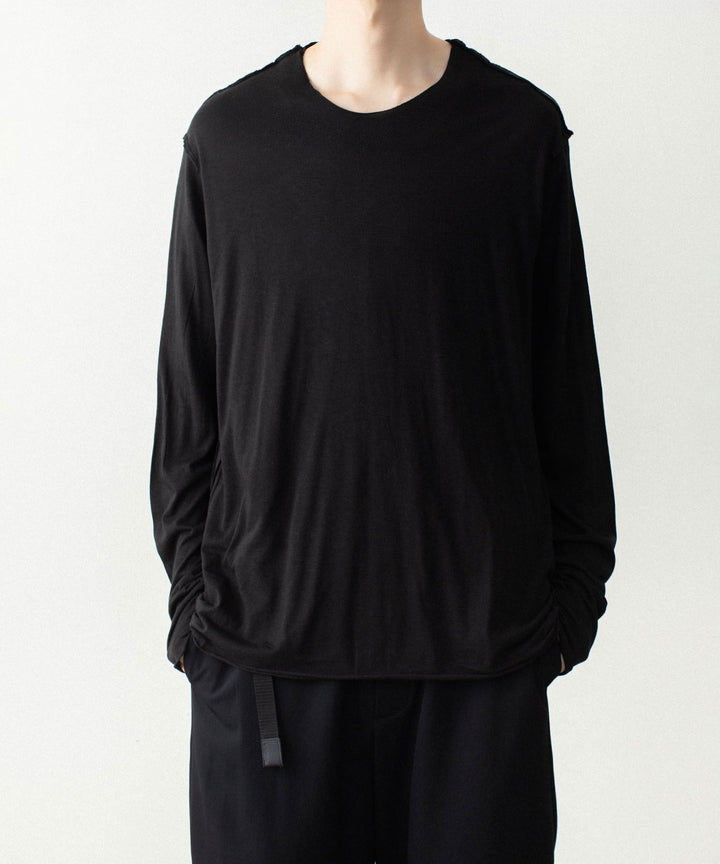 ATTACHMENT アタッチメントのCO/CU JERSEY SLIM FIT LAYERED L/S TEE - BLACKの公式通販サイトsession福岡セレクトショップ