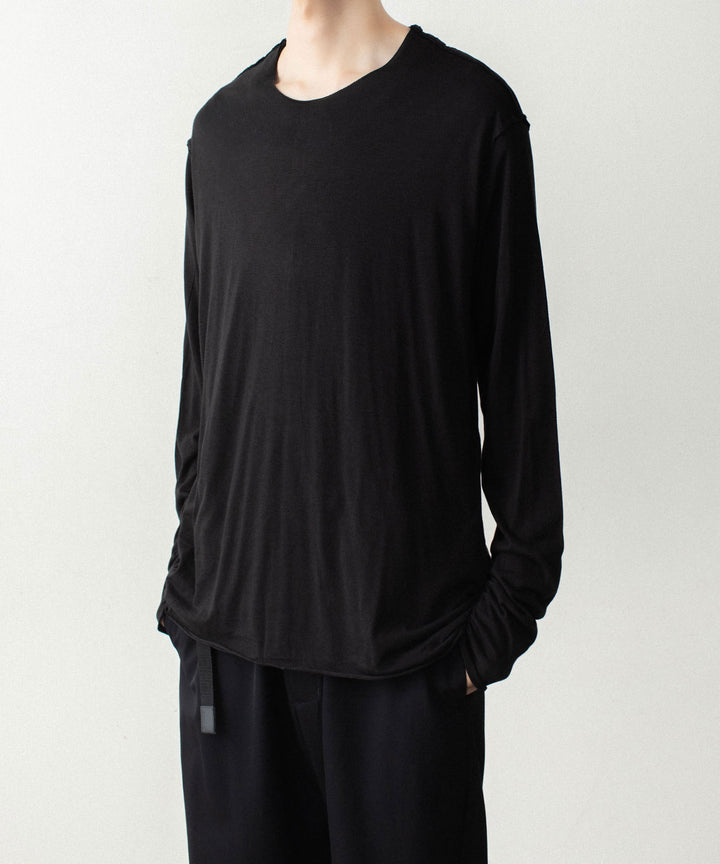 ATTACHMENT アタッチメントのCO/CU JERSEY SLIM FIT LAYERED L/S TEE - BLACKの公式通販サイトsession福岡セレクトショップ