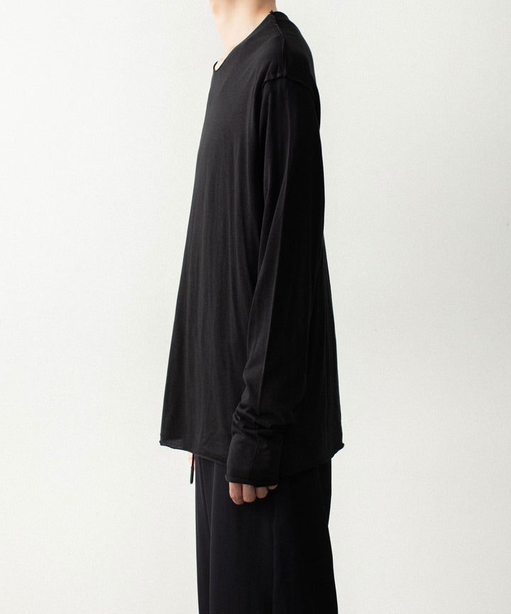 ATTACHMENT アタッチメントのCO/CU JERSEY SLIM FIT LAYERED L/S TEE - BLACKの公式通販サイトsession福岡セレクトショップ
