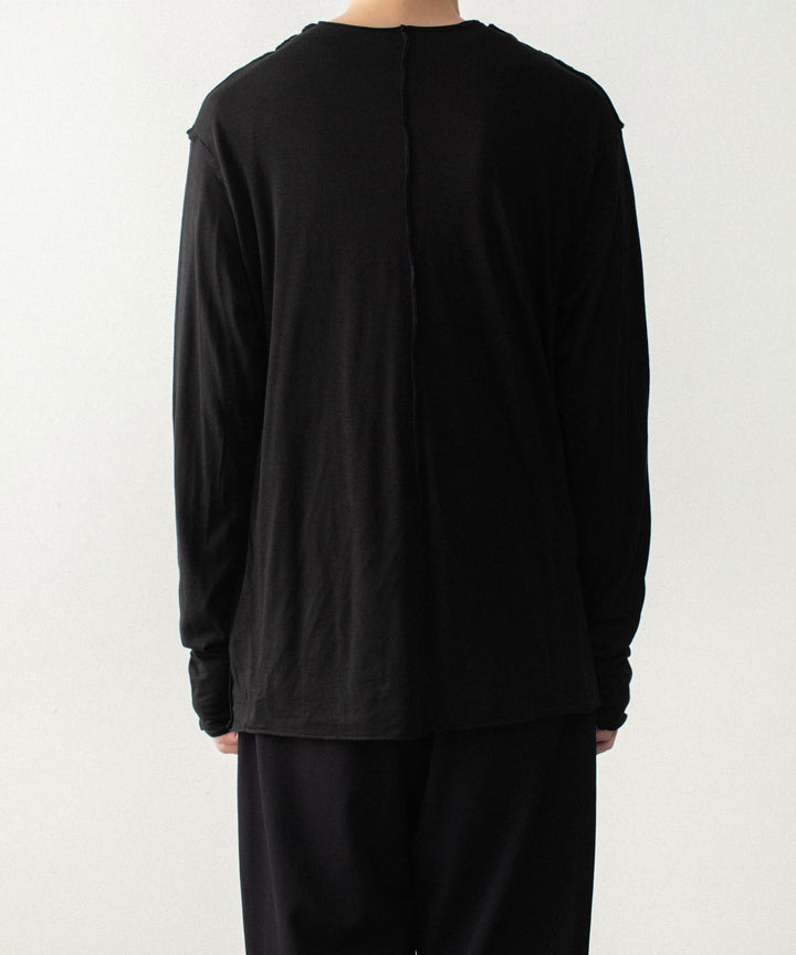 ATTACHMENT アタッチメントのCO/CU JERSEY SLIM FIT LAYERED L/S TEE - BLACKの公式通販サイトsession福岡セレクトショップ
