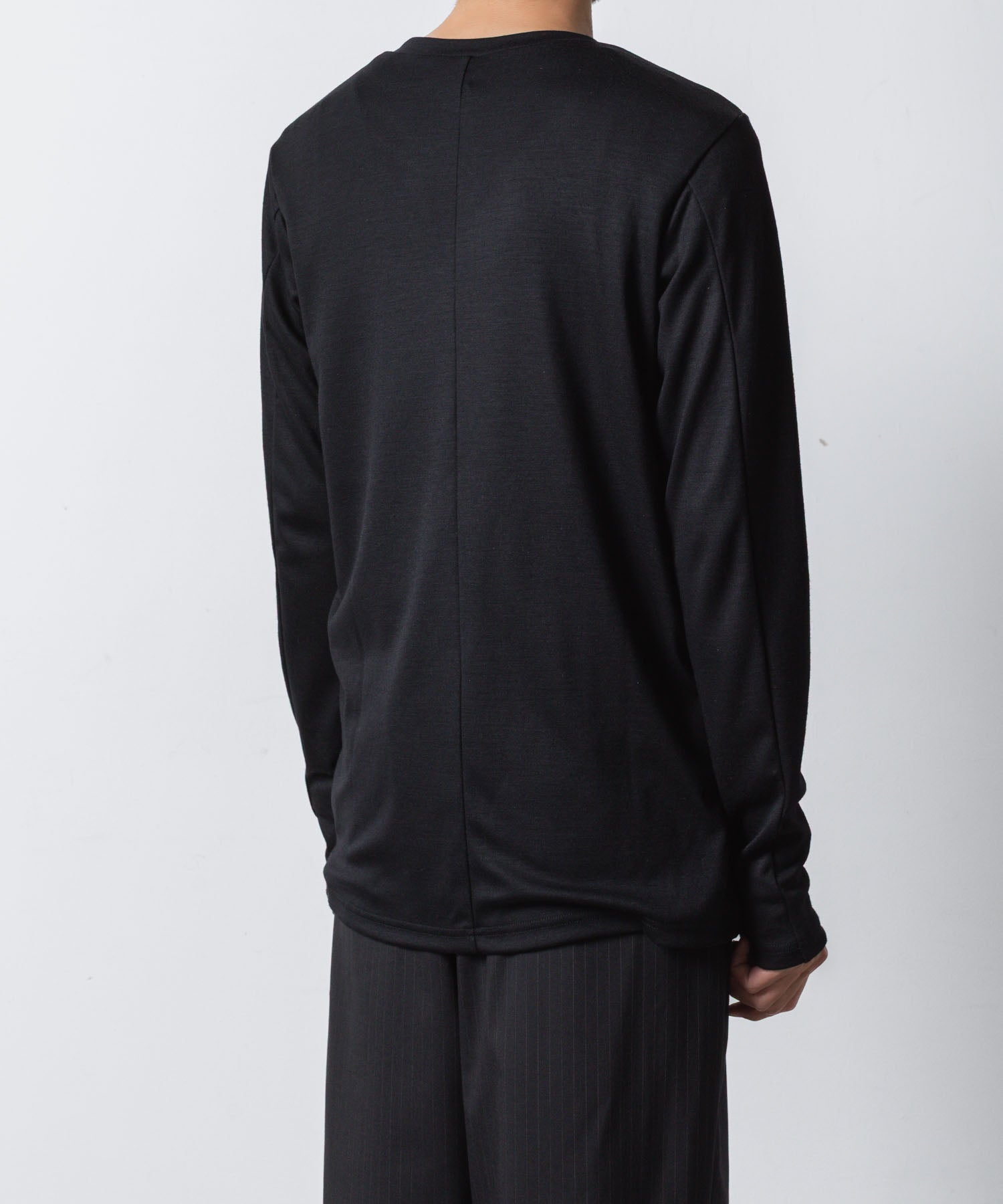 ATTACHMENT アタッチメントの1/60 WOOL SMOOTH SLIM FIT L/S TEE - BLACKの公式通販サイトsession福岡セレクトショップ