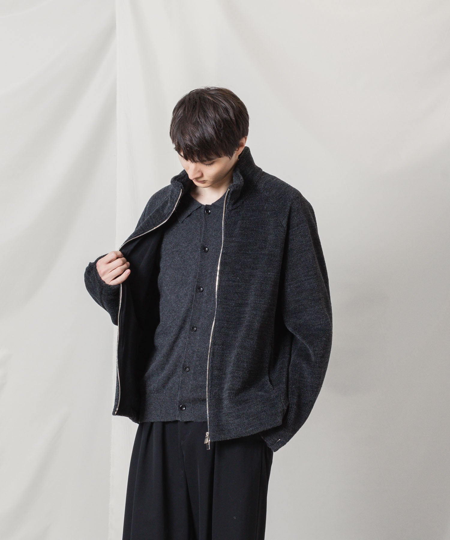 ATTACHMENT アタッチメントのWO/ALPACA BOA ZIP UP BLOUSON - D.GRAYの公式通販サイトsession福岡セレクトショップ
