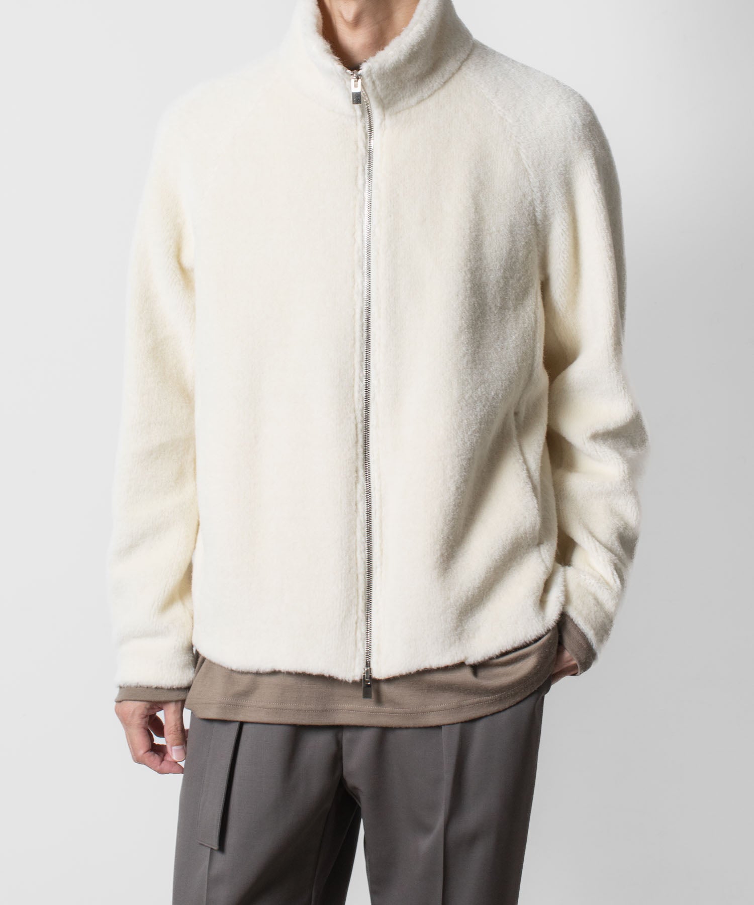 ATTACHMENT アタッチメントのWO/ALPACA BOA ZIP UP BLOUSON - OFF WHITEの公式通販サイトsession福岡セレクトショップ