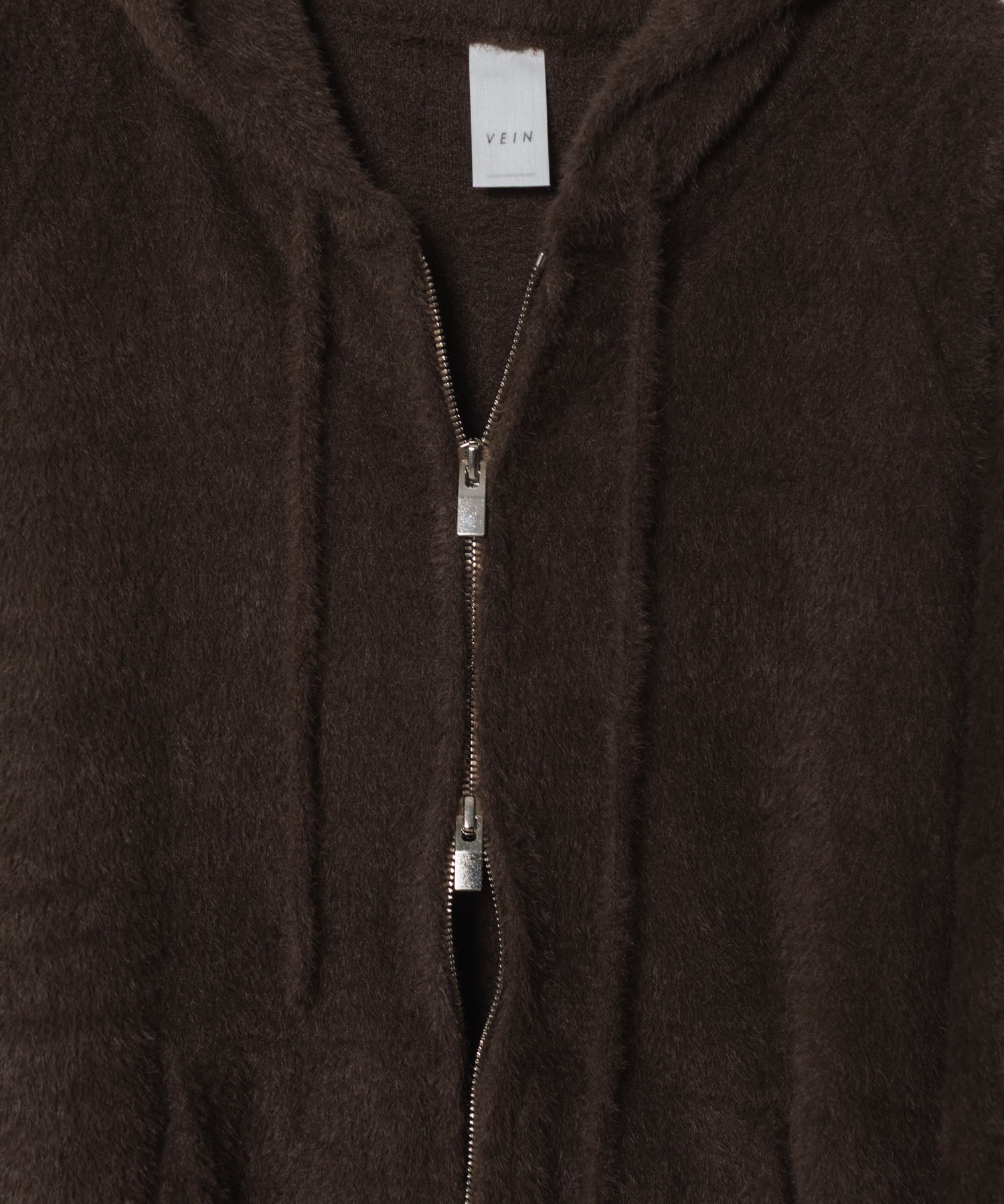 VEIN ヴェインのMALL YARN JERSEY ZIP UP HOODIE - BROWNの公式通販サイトsession福岡セレクトショップ