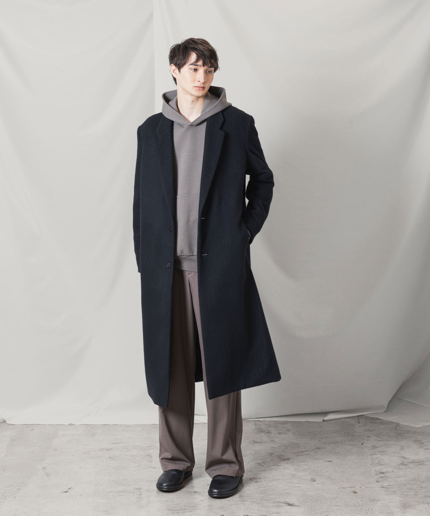 ATTACHMENT アタッチメントのWOOL SHAGGY PADDING CHESTER COAT - BLACKの公式通販サイトsession福岡セレクトショップ