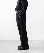 画像をギャラリービューアに読み込む, VEIN ヴェインの3/60 HIGH TWIST WOOL TRO EASY TROUSERS - BLACKの公式通販サイトsession福岡セレクトショップ
