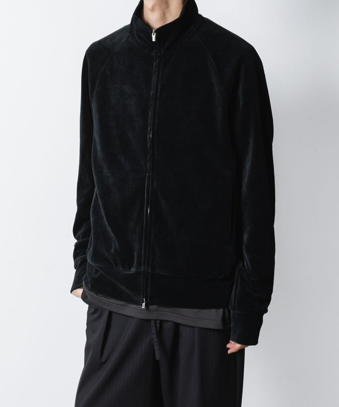 ATTACHMENT アタッチメントのCO/PE VELOR JERSEY TRACK JACKET - BLACKの公式通販サイトsession福岡セレクトショップ
