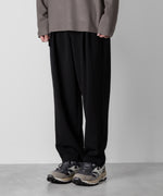 画像をギャラリービューアに読み込む, ATTACHMENT アタッチメントのPE STRETCH DOUBLE CLOTH BELTED TAPERED FIT TROUSERS - BLACK 公式通販サイトsession福岡セレクトショップ
