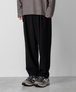 ATTACHMENT アタッチメントのPE STRETCH DOUBLE CLOTH BELTED TAPERED FIT TROUSERS - BLACK 公式通販サイトsession福岡セレクトショップ