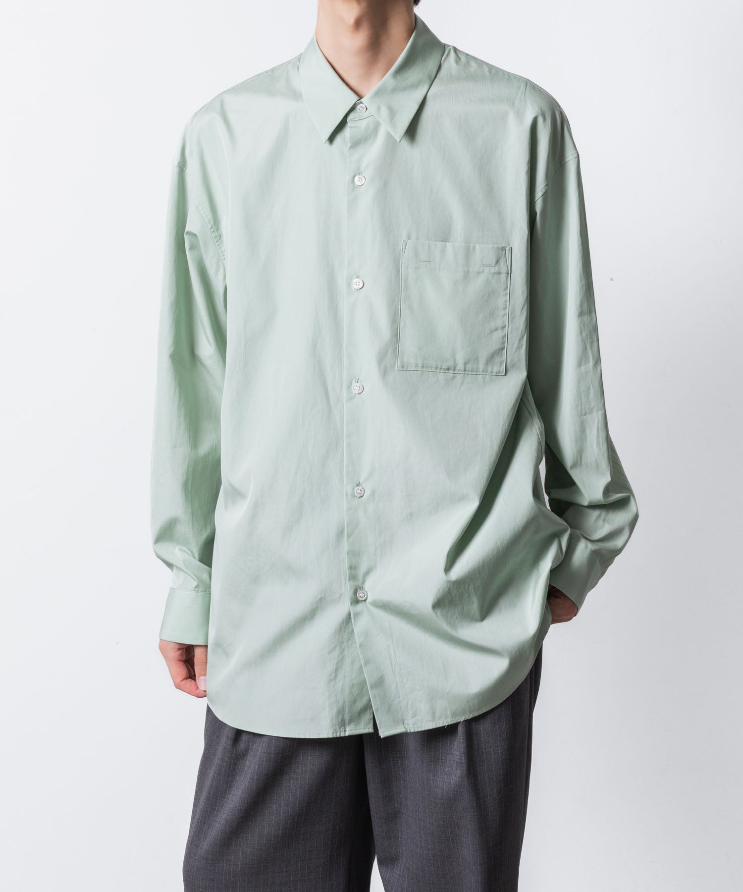 ATTACHMENT アタッチメントの140/2 GIZA BROAD L/S SHIRT - L.GREENの公式通販サイトsession福岡セレクトショップ