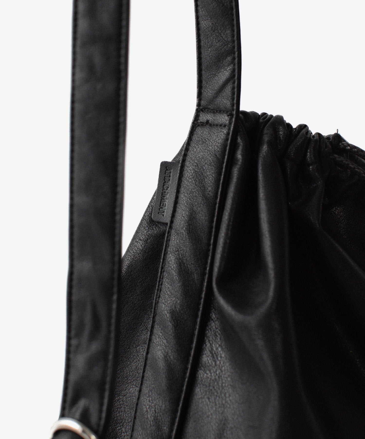 ATTACHMENT /アタッチメント】SYNTHETIC LEATHER BUCKET BAG - BLACK