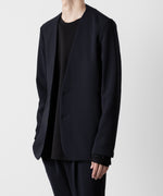 画像をギャラリービューアに読み込む, ATTACHMENT アタッチメントのPE STRETCH DOUBLE CLOTH COLLARLESS JACKET - NAVY 公式通販サイトsession福岡セレクトショップ
