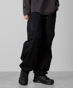 【ATTACHMENT】ATTACHMENT アタッチメントのNY/CO TWILL WIDE CARGO TROUSERS - BLACK 公式通販サイトsession福岡セレクトショップ