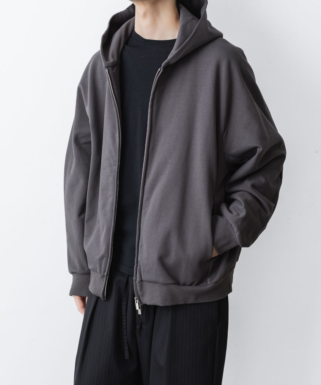 ATTACHMENT アタッチメントのCO STRECH TERRY ZIP UP HOODIE - D.GRAYの公式通販サイトsession福岡セレクトショップ