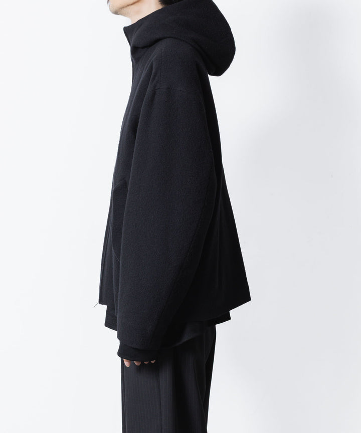 ATTACHMENT アタッチメントのWOOL SHAGGY PADDING HOODED JACKET - BLACKの公式通販サイトsession福岡セレクトショップ