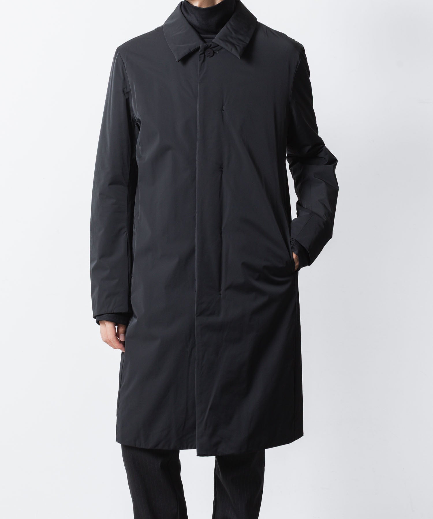 ATTACHMENT アタッチメントのNY 2LAYER STRETCH PADDING BALMACAAN COAT - BLACKの公式通販サイトsession福岡セレクトショップ