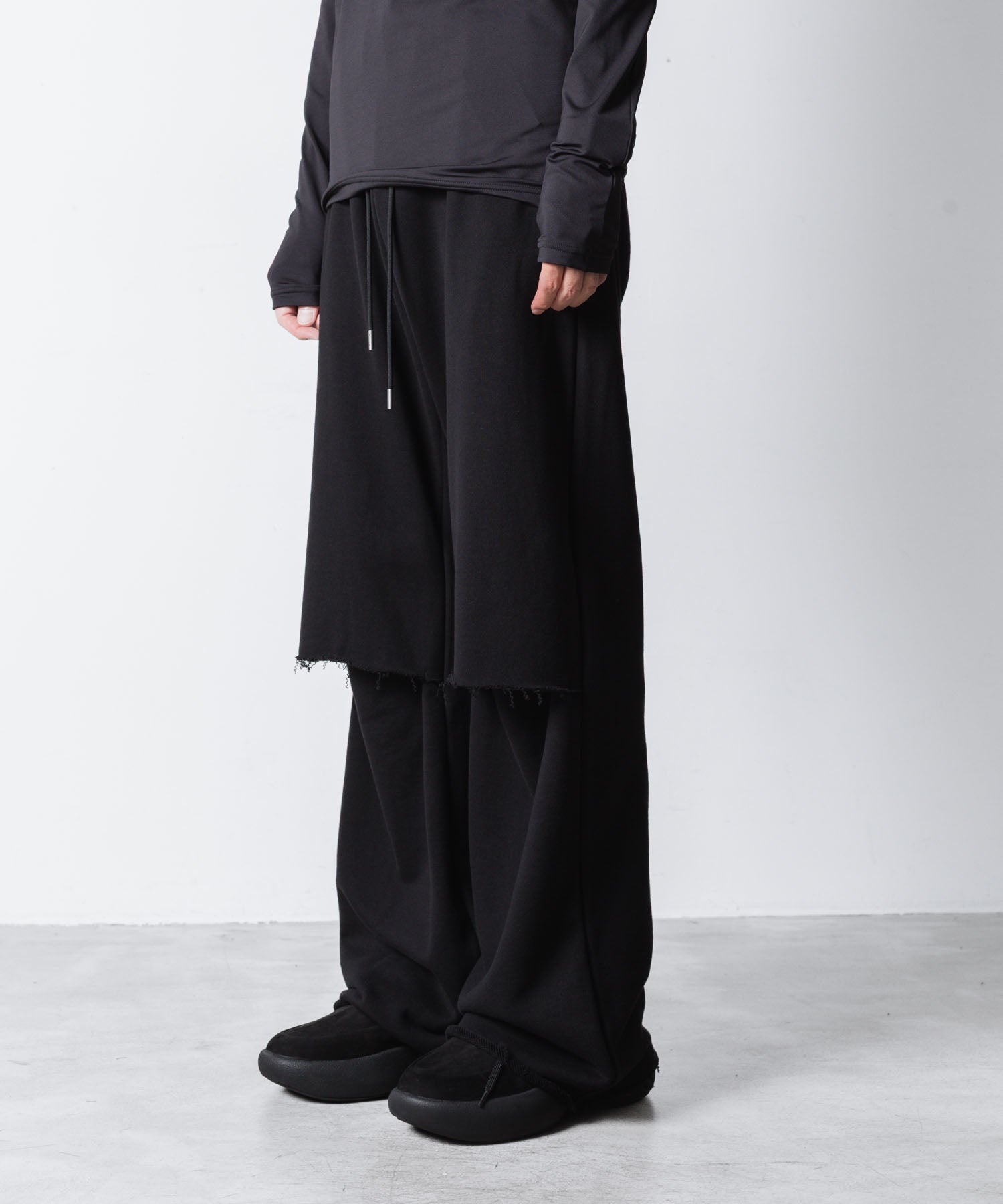 VEIN ヴェインのJUMBERCA TERRY CUT OFF BAGGY TROUSERS - BLACKの公式通販サイトsession福岡セレクトショップ