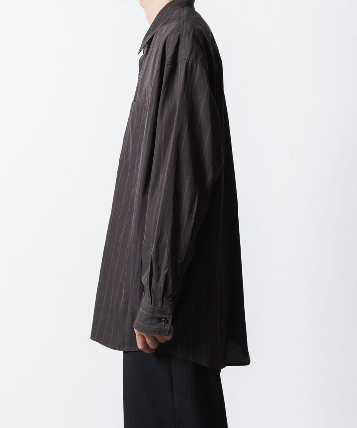ATTACHMENT アタッチメントのCU/CO STRIPE TWILL L/S SHIRT - S.GRAYの公式通販サイトsession福岡セレクトショップ
