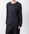 【 ATTACHMENT 】1/60 WOOL SMOOTH SLIM FIT L/S TEE - NAVY