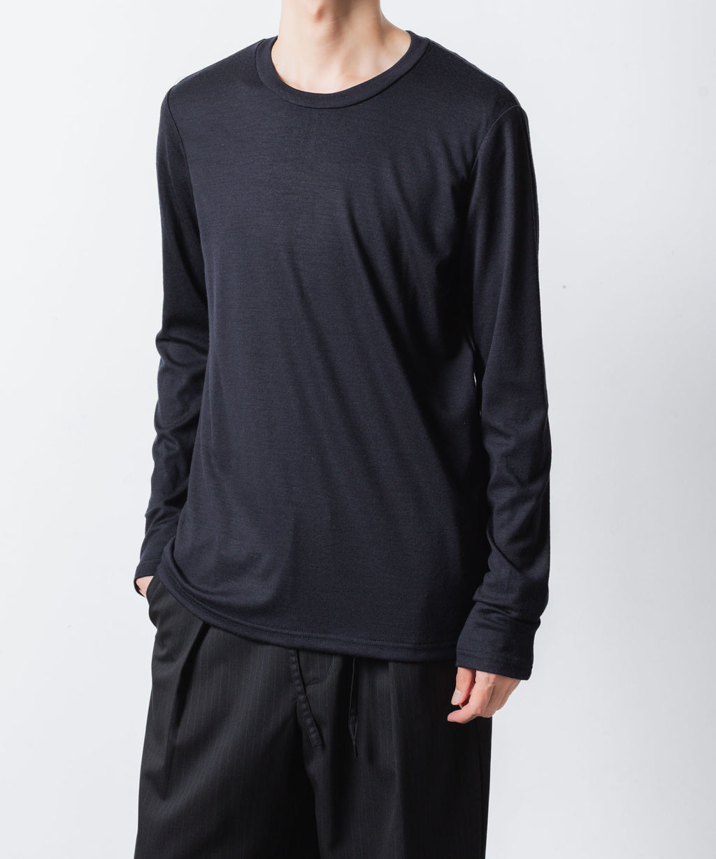 ATTACHMENT アタッチメントの1/60 WOOL SMOOTH SLIM FIT L/S TEE - NAVYの公式通販サイトsession福岡セレクトショップ