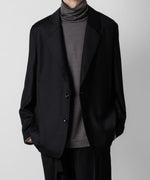 画像をギャラリービューアに読み込む, ATTACHMENT アタッチメントのWASHABLE WO/PE STRETCH SAXONY OVERSIZED LIGHT JACKET - BLACK 公式通販サイトsession福岡セレクトショップ
