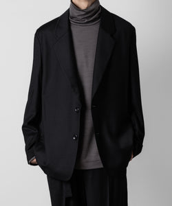 ATTACHMENT アタッチメントのWASHABLE WO/PE STRETCH SAXONY OVERSIZED LIGHT JACKET - BLACK 公式通販サイトsession福岡セレクトショップ