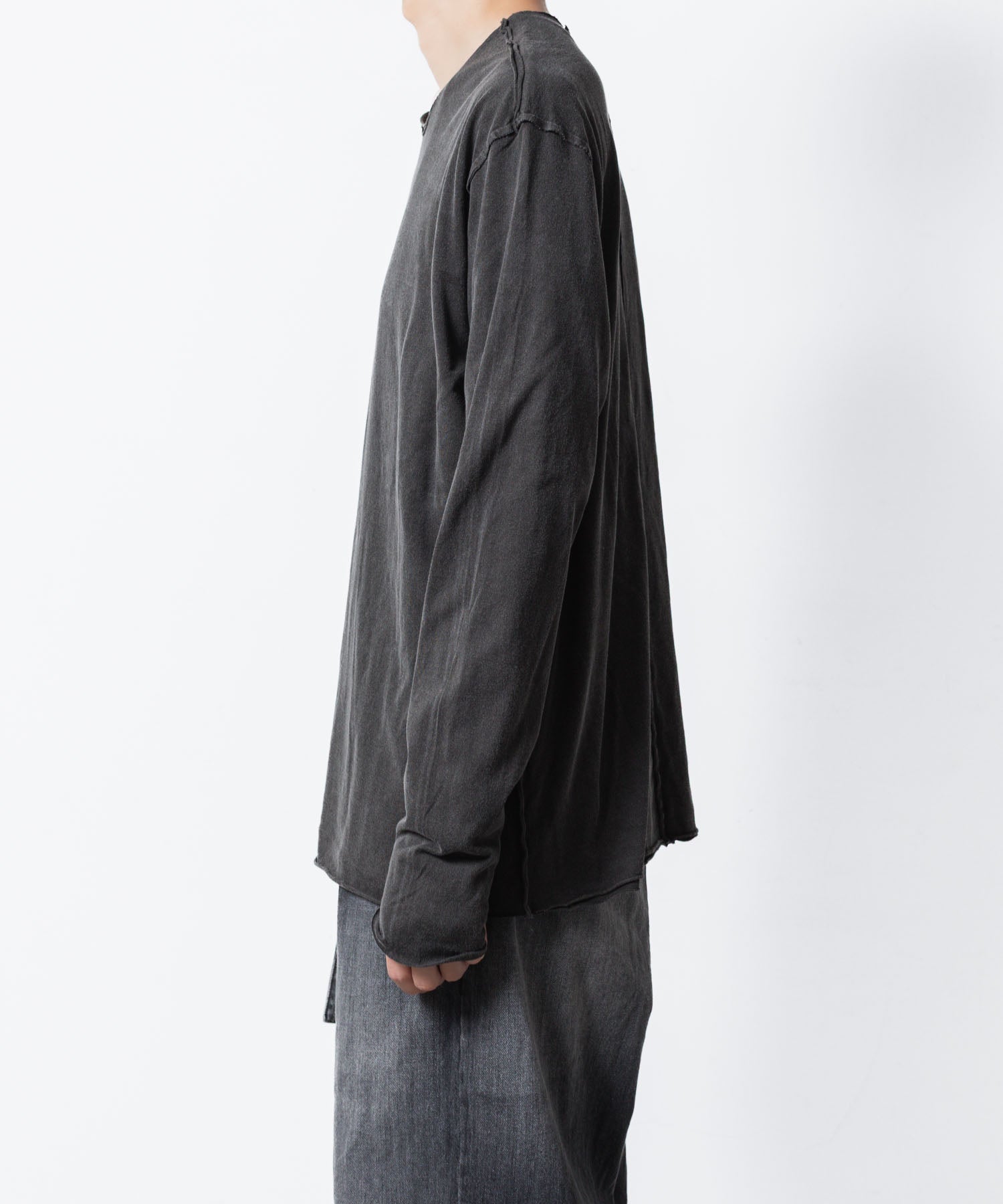 ATTACHMENT アタッチメントの80/2 PIMA CO JERSEY SLIM FIT LAYERED L/S TEE - X.BLACKの公式通販サイトsession福岡セレクトショップ