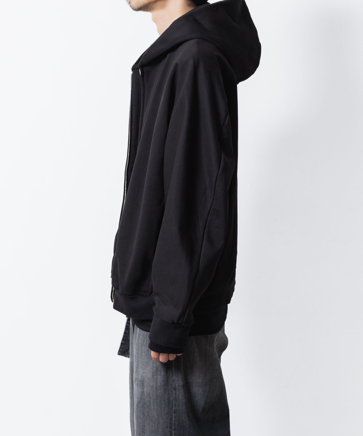 ATTACHMENT アタッチメントのCO STRECH TERRY ZIP UP HOODIE - BLACKの公式通販サイトsession福岡セレクトショップ