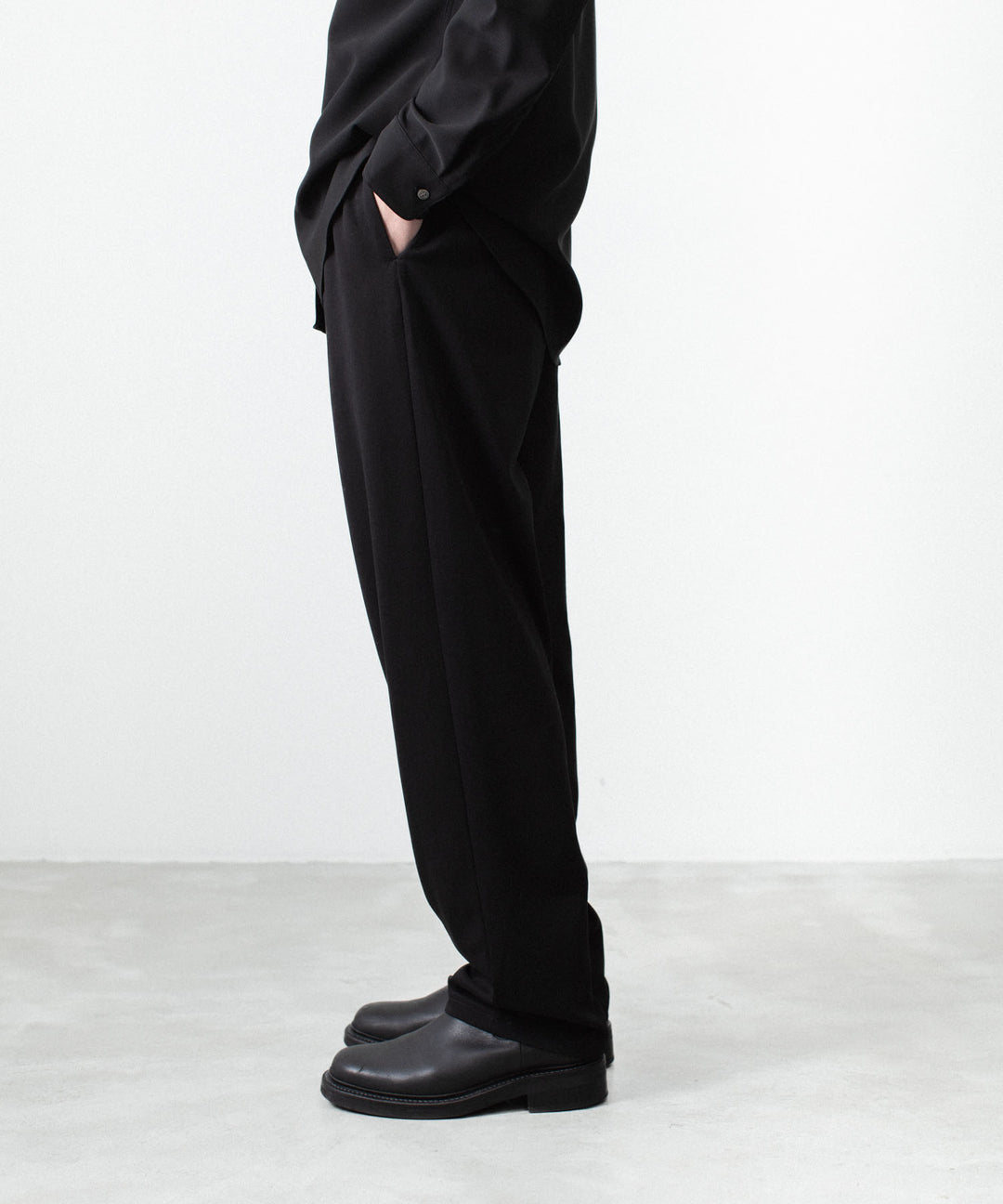 ATTACHMENT アタッチメントのCOTTON DOUBLE FACE LOUNGE TROUSERS - BLACKの公式通販サイトsession福岡セレクトショップ