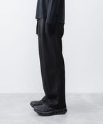 画像をギャラリービューアに読み込む, ATTACHMENT / EXCLUSIVE ITEMアタッチメントのWO/PE STRECH GABARDINE BELTED TROUSERS - BLACKの公式通販サイトsession福岡セレクトショップ
