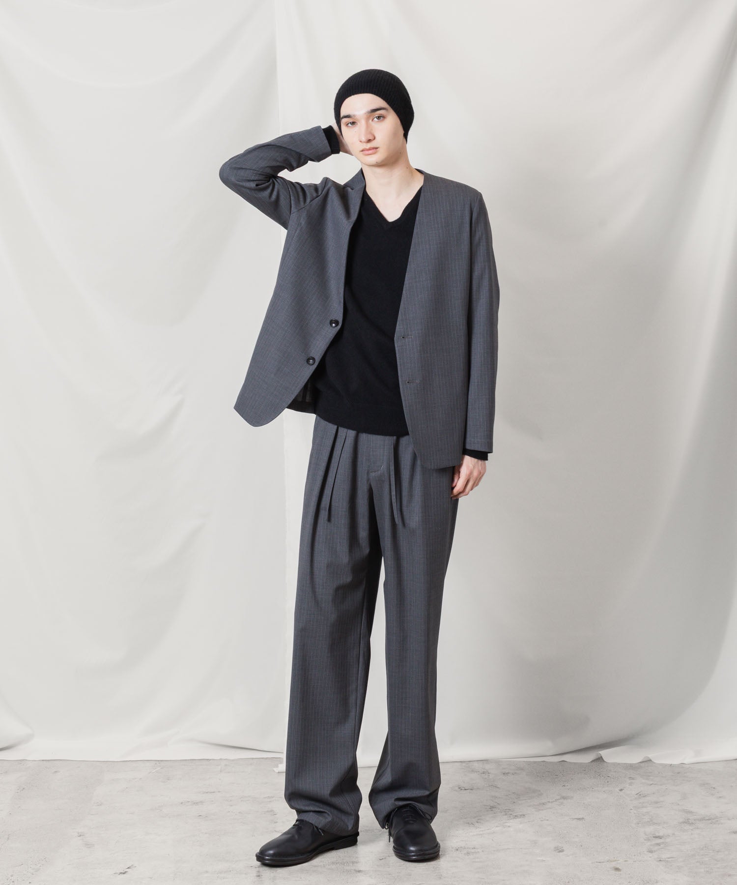 ATTACHMENT アタッチメントのT/W/SI STRETCH GABARDINE 1TUCK EASY TROUSERS - S.GRAYの公式通販サイトsession福岡セレクトショップ